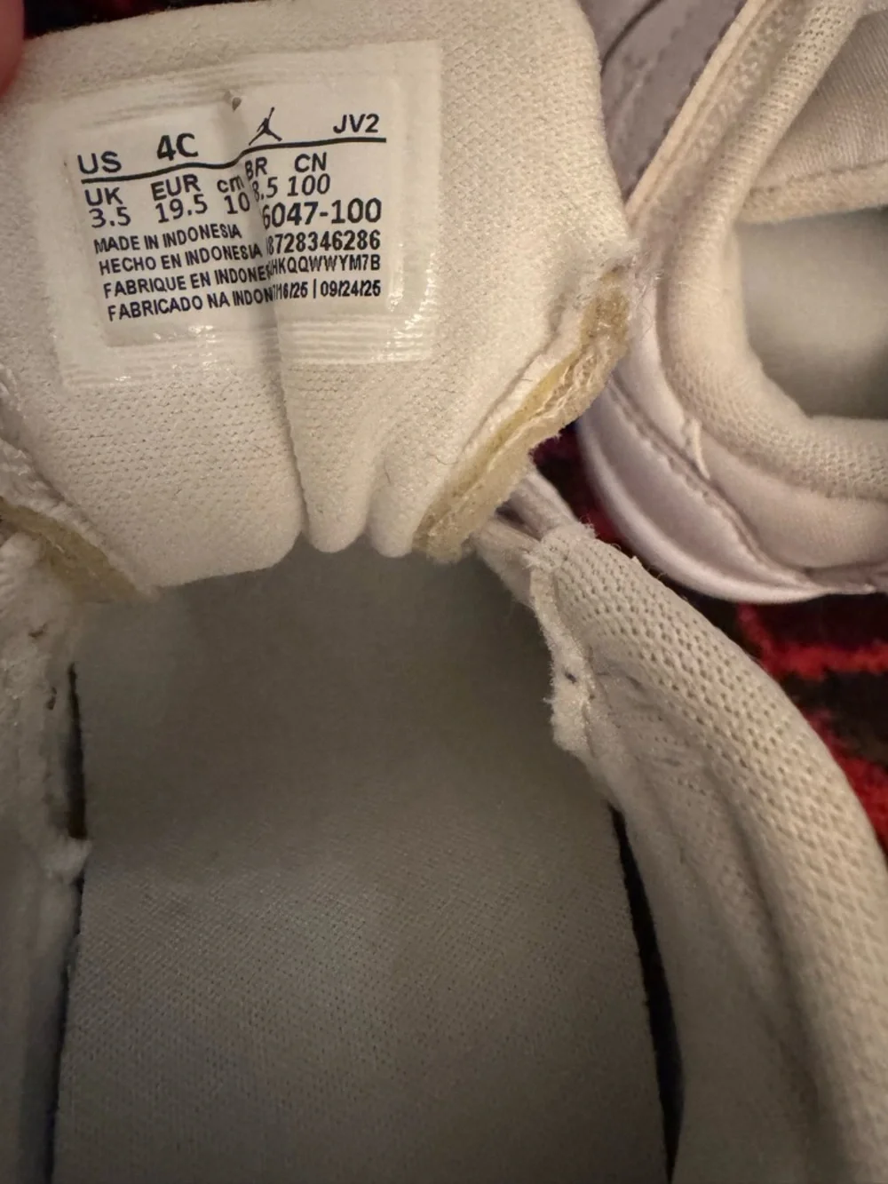 Jordan Baby White Athletic Sneakers